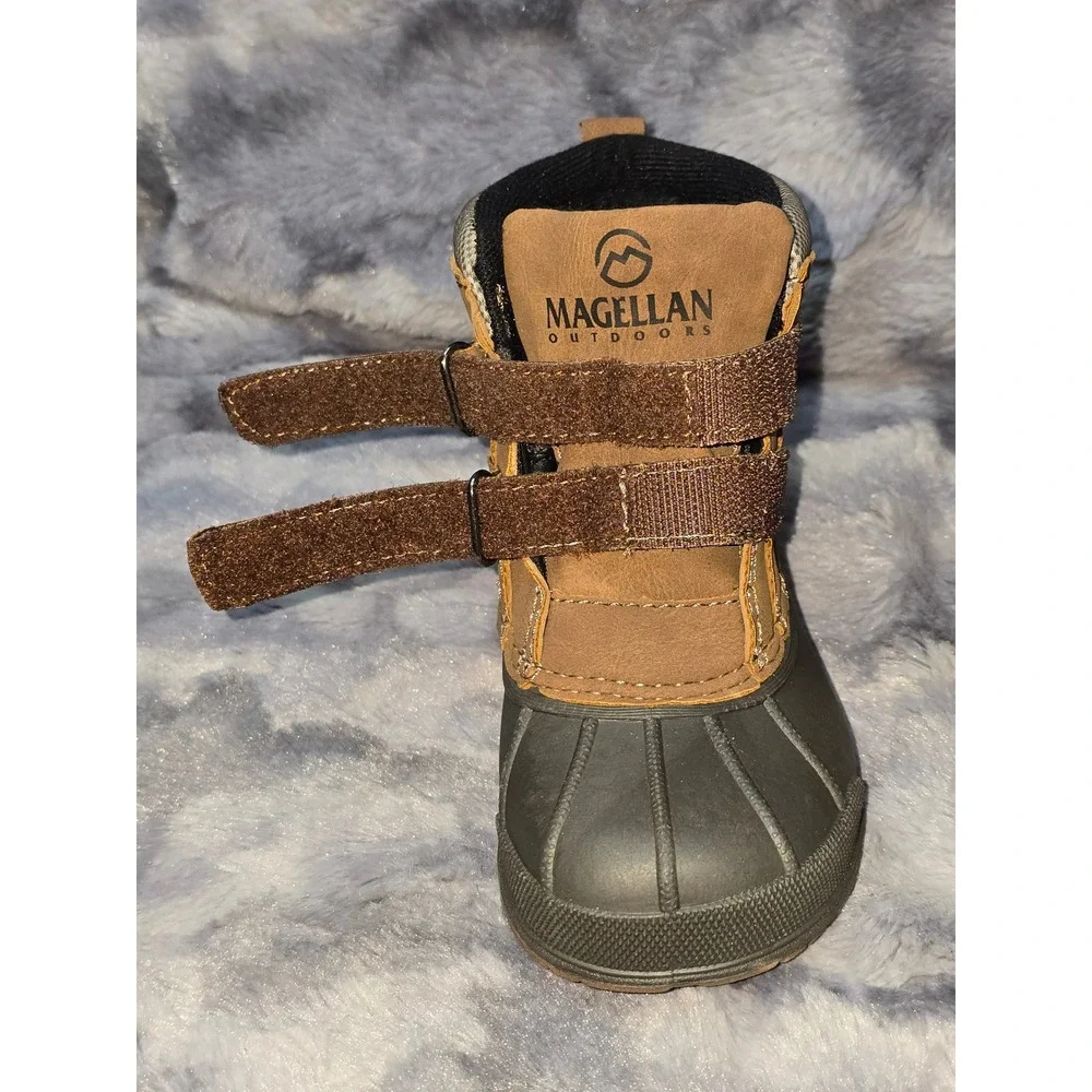 NEW Magellan Outdoors Toddler Boys All Weather Duck Boots Brown Grey 9D 10345937